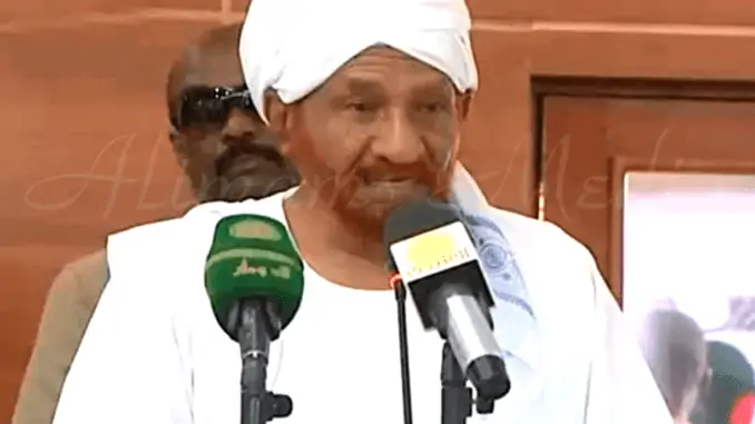 الإمام الصادق المهدي يدعو لدعم مستشفى سرطان الأطفال