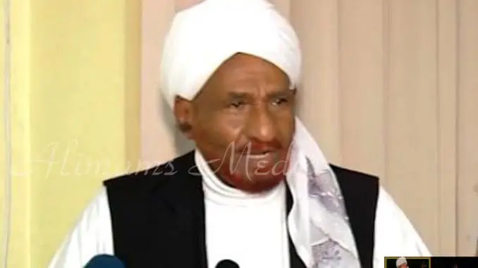 الإمام الصادق المهدي في عزاء الشيخ حارث الضاري