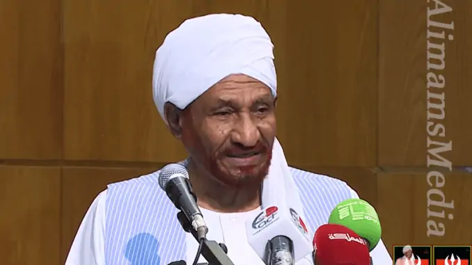 الإمام الصادق المهدي في افتتاحية مؤتمر التصوف الراشد